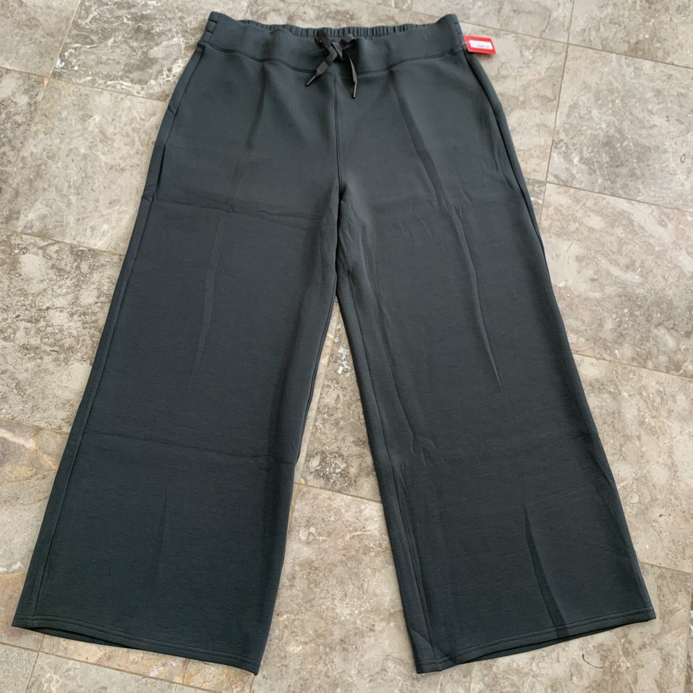 Spanx Air Essential Wide Leg Knit  Pants Women's 3X Green Drawstring Stretch NWT